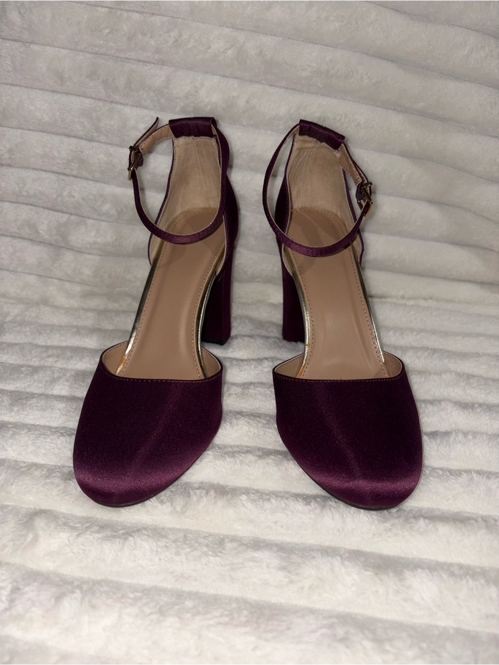 a new day Plum Block Heel Ankle-Strap Sandals 8M
